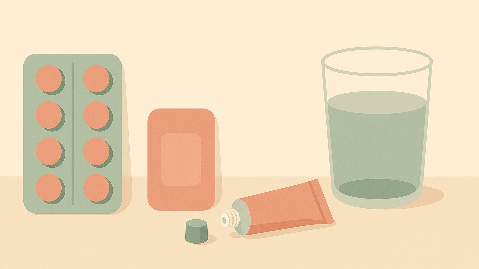 飲み薬・貼り薬・塗り薬の3つの剤形のイメージ